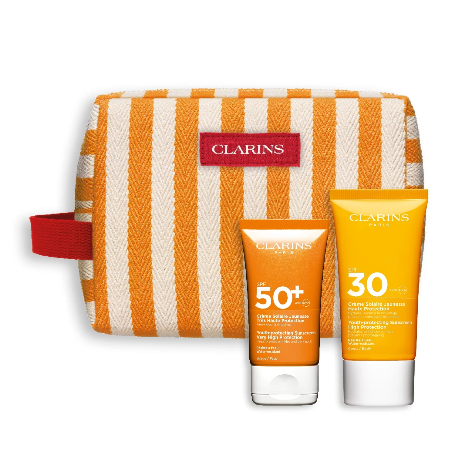CLARINS Face Cream Spf50 50 M + Body Cream Spf30+ 75 Ml + Trousse Set  3 pz - Image 2