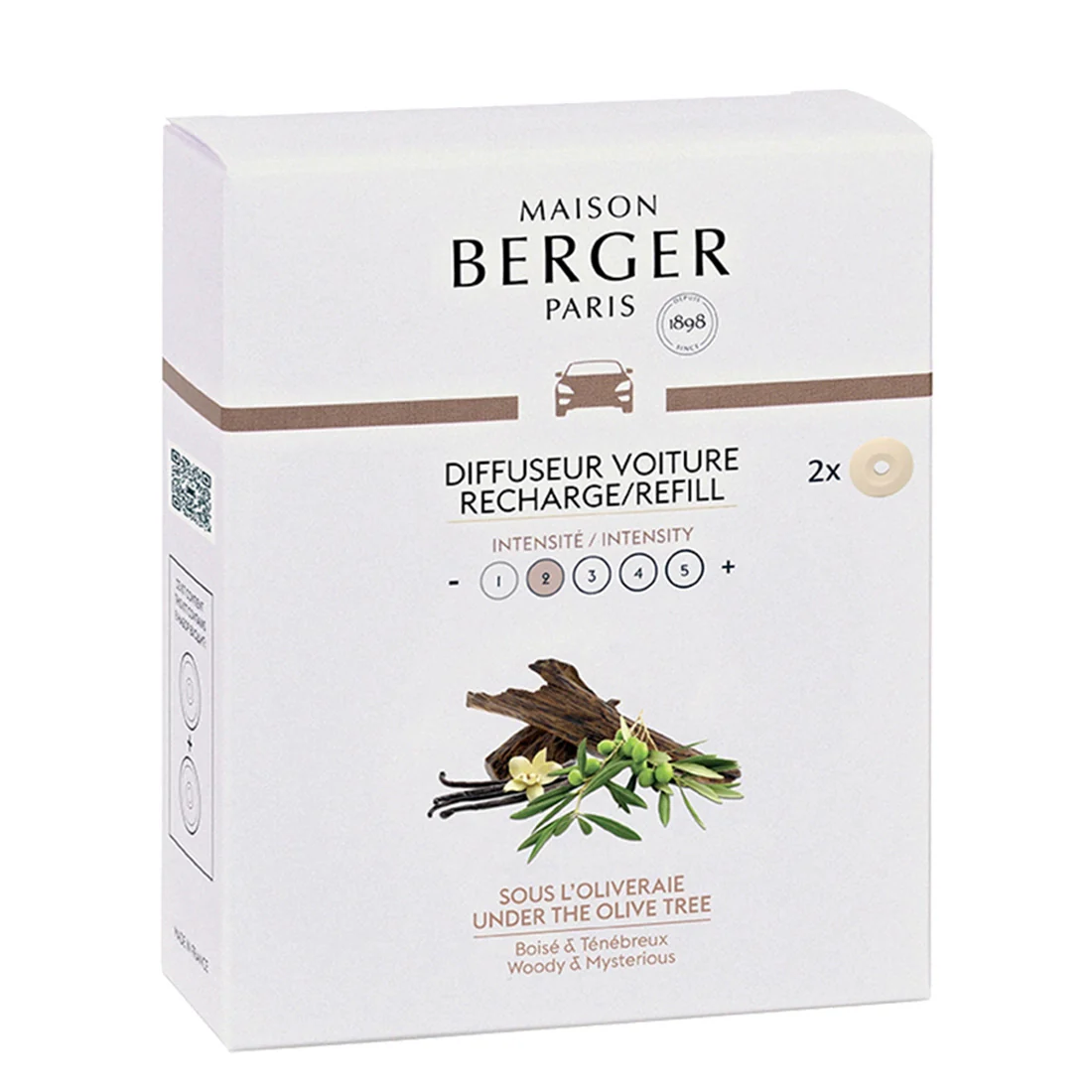 Maison Berger Paris Diffuseur Voiture Recharge Sous L'Oliveraie 2x17gr eur Voiture Recharge Sous L'Oliveraie