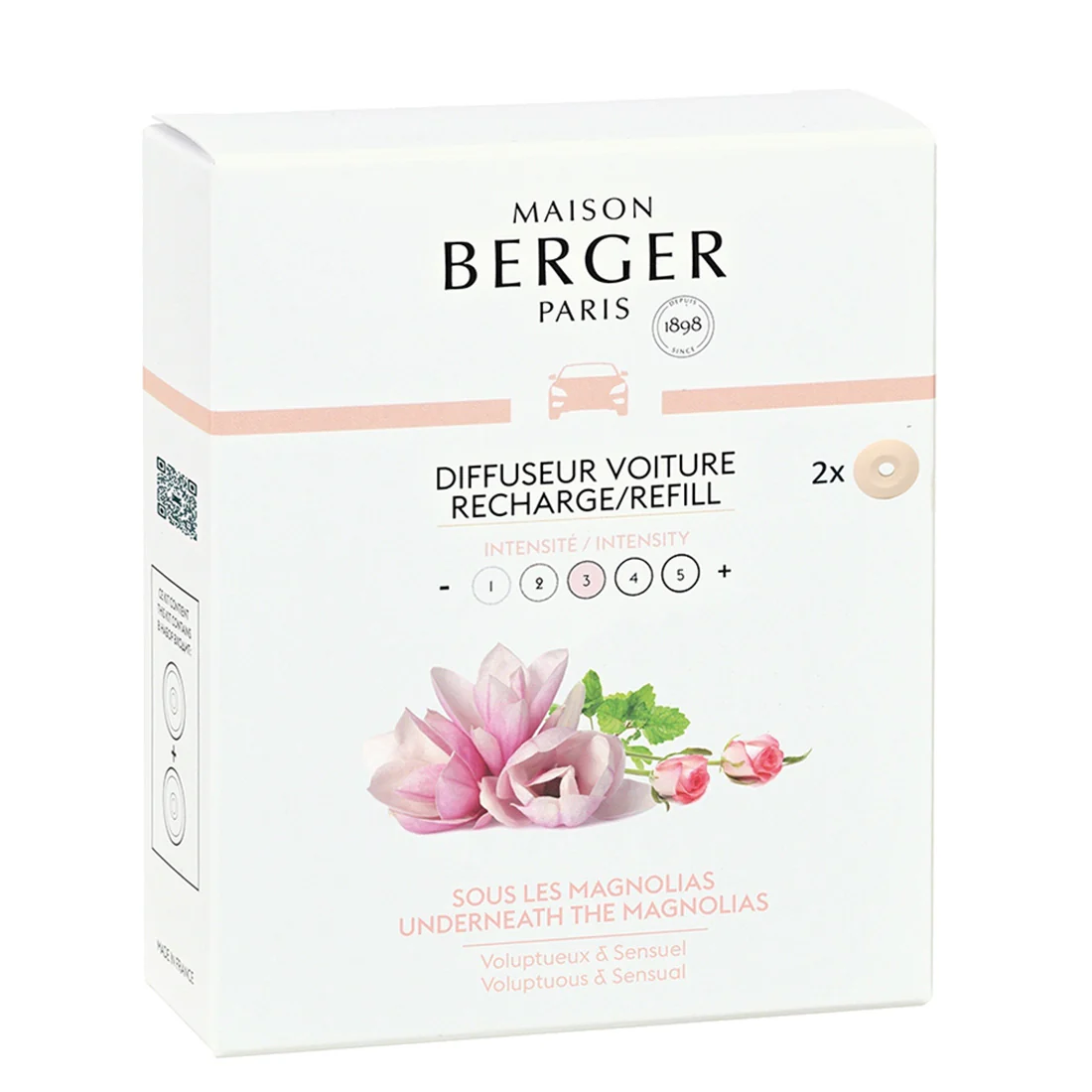 Maison Berger Paris Diffuseur Voiture Recharge Sous les Magnolias 2x17gr eur Voiture Recharge Sous les Magnolias