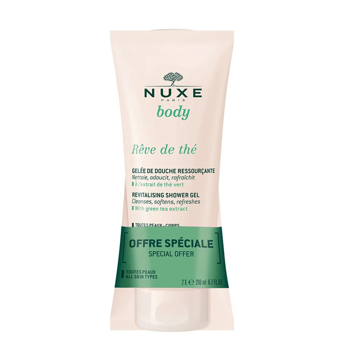 Nuxe Duo Reve de Thé Gelée de Douche Ressourcant 2x200 ml