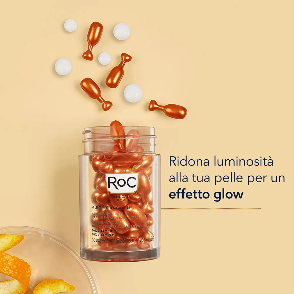 Roc Multi Correxion Renouveau + Éclat Capsules Sérum Nuit 30 capsule exion Renouveau + Éclat Capsules Sérum Nuit - Image 2