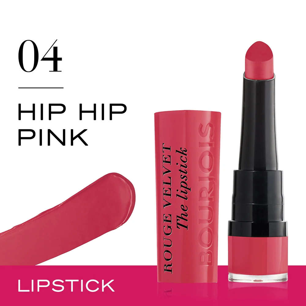 Bourjois Rouge Velvet The Lipstick 04 Hip Hip Pink - Image 3