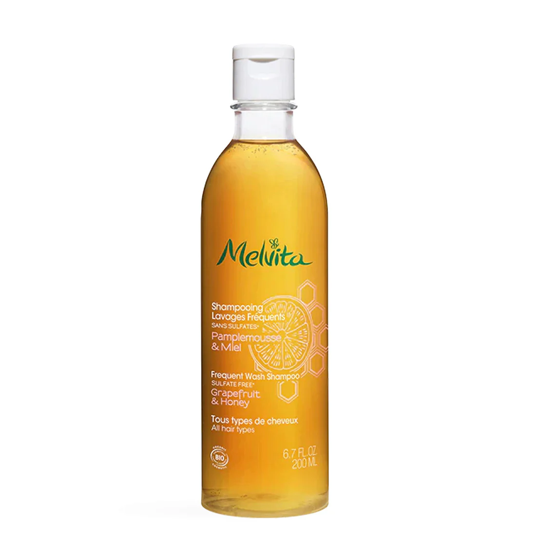Melvita Shampooing Lavages Fréquents Pamplemousse&Miel 200 ml