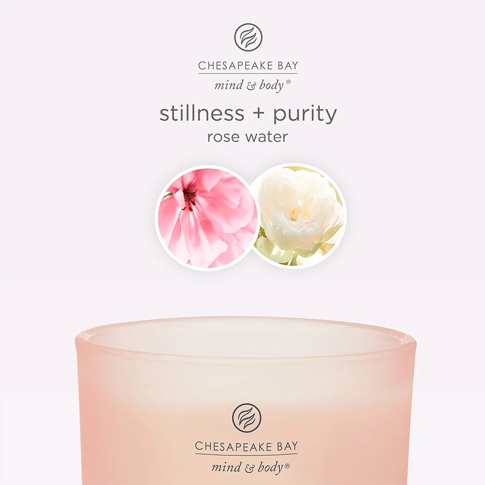 Chesapeake Bay Candle Stillness & Purity (Rose Water) 3 stoppini & Purity (Rose Water) - Image 3