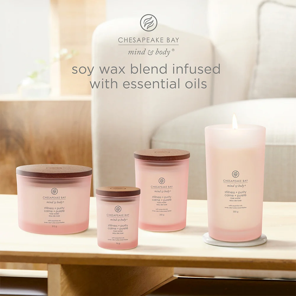 Chesapeake Bay Candle Stillness & Purity (Rose Water) 3 stoppini & Purity (Rose Water) - Image 4